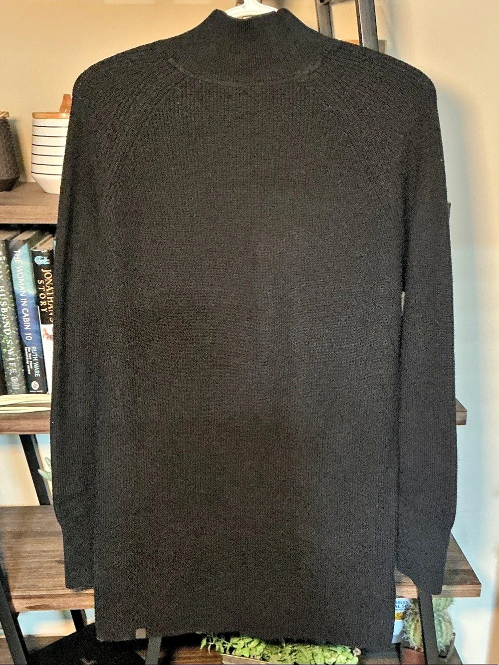 Lululemon Merino Wool Blend Knit Black Mock Neck Sweater Dress Size 4